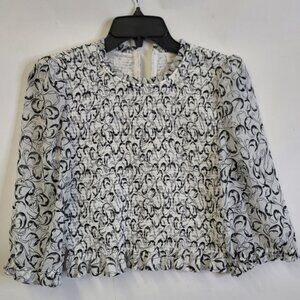 Aritzia Wilfred Tempest short sleeve abstact print  blouse